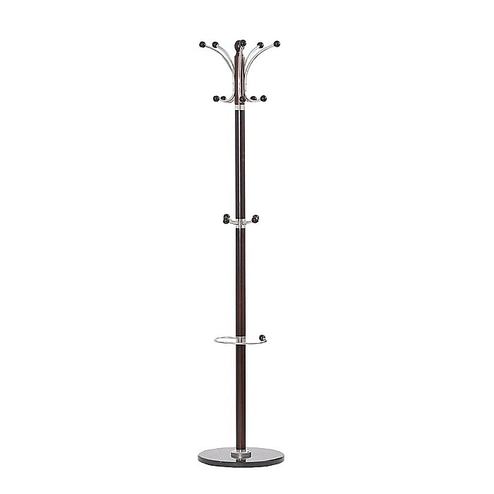 Cuier tip pom lemn 15 agatatori, HM W13, 3 nivele, imbracaminte si accesorii, baza ceramica, wenge [1]