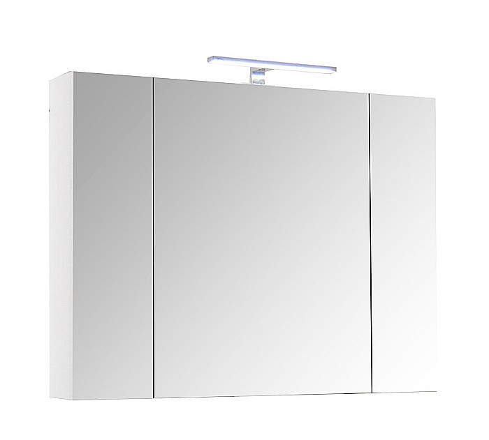 Dulap baie cu oglinda Celine, PAL, iluminare led, 100 cm, 2 usi, 3 rafturi, soft close, alb [1]