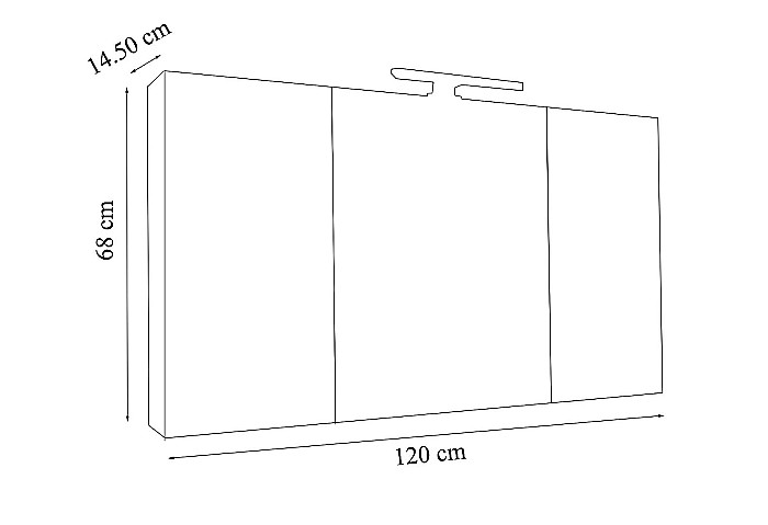 Dulap baie cu oglinda Celine, PAL, iluminare led, 120 cm, 3 usi, 3 rafturi, soft close, alb [3]