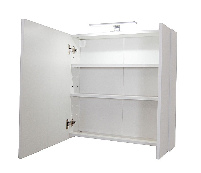 Dulap baie cu oglinda Celine, PAL, iluminare led, 60 cm, 2 usi, 3 rafturi, soft close, alb [2]
