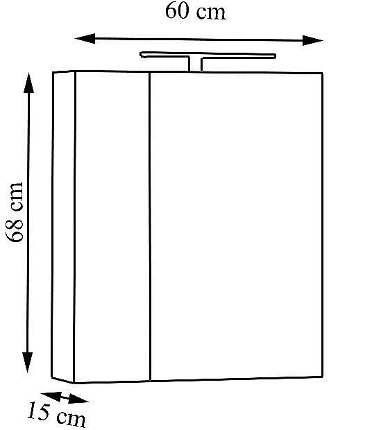 Dulap baie cu oglinda Celine, PAL, iluminare led, 60 cm, 2 usi, 3 rafturi, soft close, alb [5]