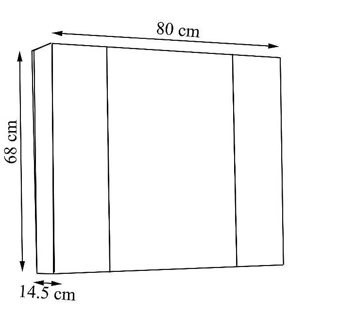 Dulap baie cu oglinda Celine, PAL, iluminare led, 80 cm, 2 usi, 3 rafturi, soft close, alb [2]