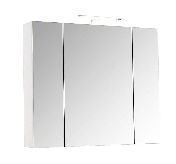 Dulap baie cu oglinda Celine, PAL, iluminare led, 80 cm, 2 usi, 3 rafturi, soft close, alb [1]
