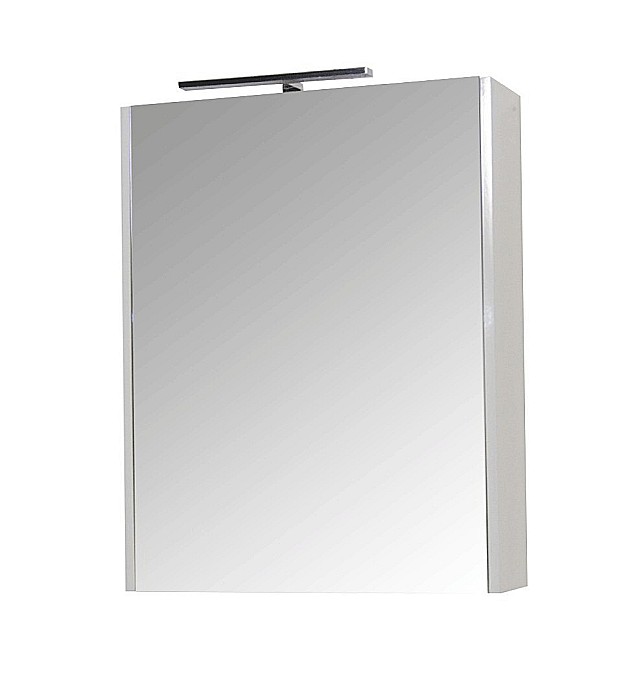 Dulap baie cu oglinda GN5011, MDF, iluminare led, 60 cm, usa, 3 rafturi, soft close, alb [1]