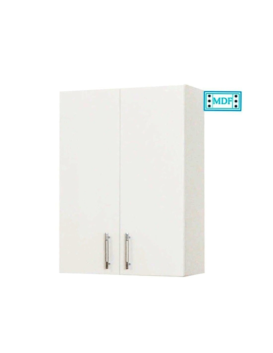 Dulap baie suspendat Roma, front MDF, 2 usi, polita, 55 x 68 cm, alb [2]