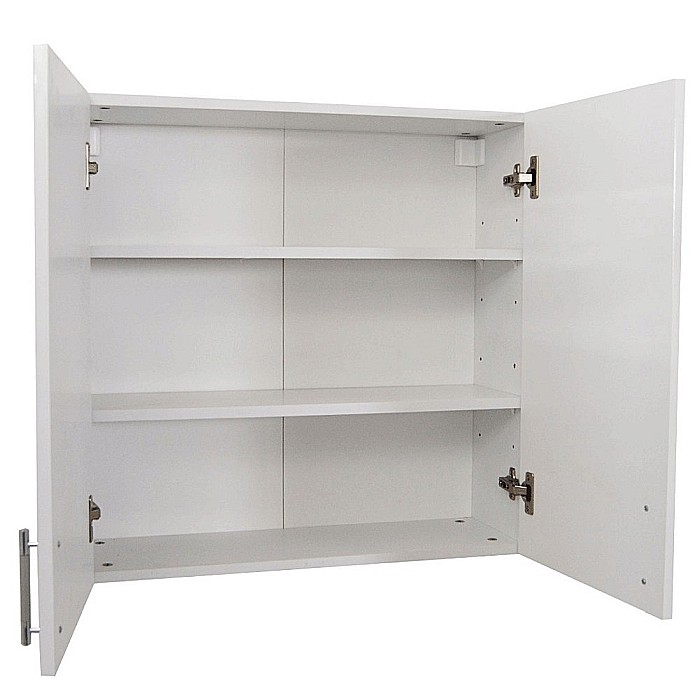 Dulap baie suspendat Roma, front MDF, 2 usi, polite, 70 x 68 cm, alb [2]