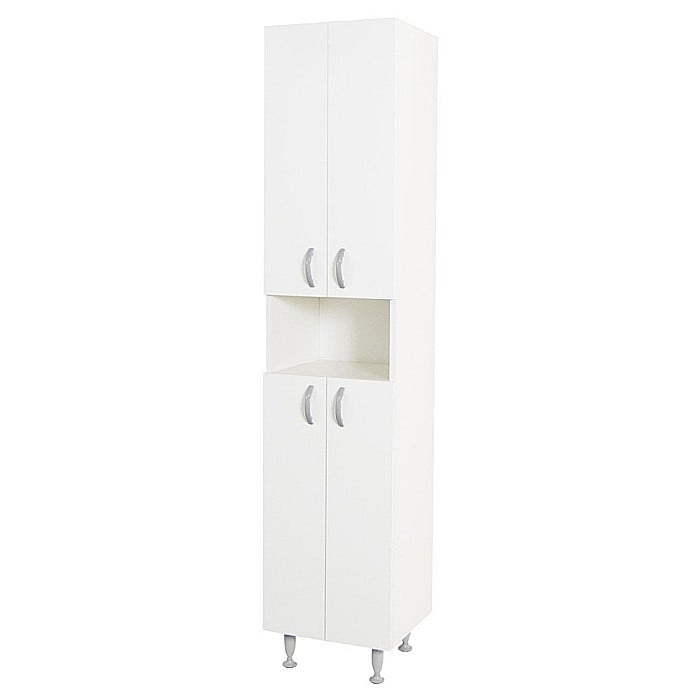 Dulap baie tip coloana GN0021, Pal lucios, 5 rafturi, 4 usi, picioare reglabile, 35x31.6x166 cm [3]