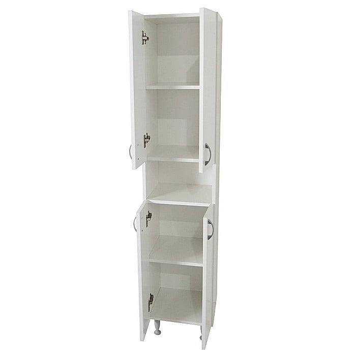 Dulap baie tip coloana GN0021, Pal lucios, 5 rafturi, 4 usi, picioare reglabile, 35x31.6x166 cm [4]