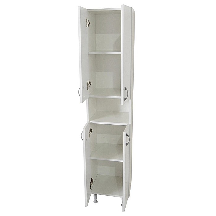 Dulap baie tip coloana GN0021, Pal lucios, 5 rafturi, 4 usi,  picioare reglabile, 35x31.6x166 cm [3]