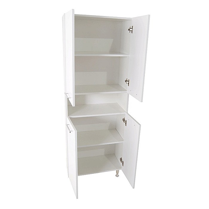 Dulap baie tip coloana GN0041, front MDF, 4 usi, 4 polite, stativ, 60x31.6x166 cm, alb [2]