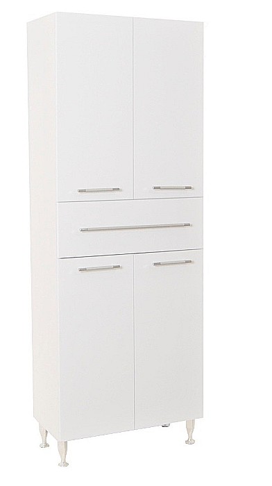 Dulap baie tip coloana GN0051, MDF, 4 rafturi, 4 usi, sertar, picioare reglabile, 60x31.6x166 cm [1]