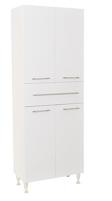 Dulap baie tip coloana GN0051, MDF, 4 rafturi, 4 usi, sertar, picioare reglabile, 60x31.6x166 cm [2]