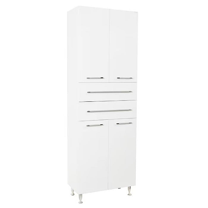 Dulap baie tip coloana GN0081, MDF, 4 rafturi, 4 usi, 2 sertare, picioare reglabile, 60x31.6x180 cm [2]
