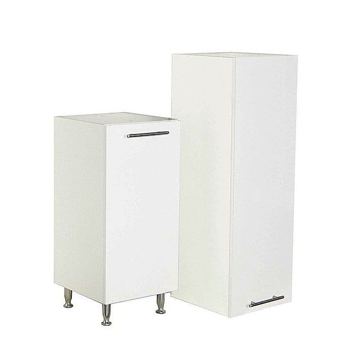 Dulap baie tip coloana GN0161, Pal Melaminat, 3 rafturi, cos rufe, alb [4]