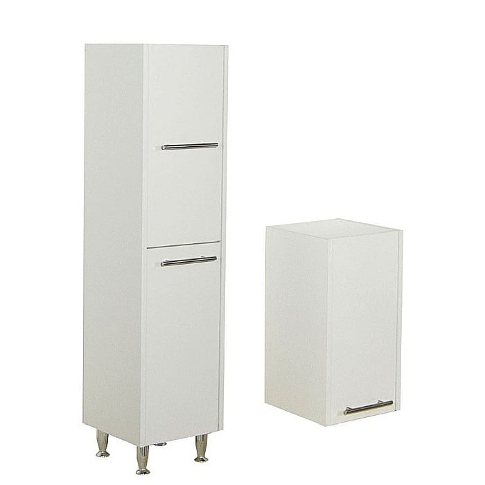 Dulap baie tip coloana GN0201, Pal lucios, 6 rafturi, 3 usi, picioare reglabile, 30x30x180 cm [4]