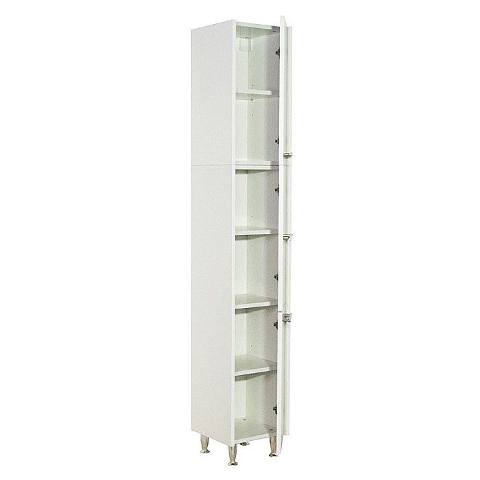 Dulap baie tip coloana GN0201, Pal lucios, 6 rafturi, 3 usi,  picioare reglabile, 30x30x180 cm [2]