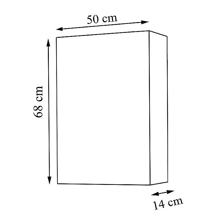Dulap pentru baie cu front oglinda, 50 cm, PAL, usa, 3 rafturi, alb [3]