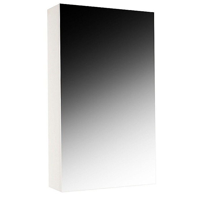 Dulap pentru baie cu front oglinda, 50 cm, PAL, usa, 3 rafturi, alb [1]
