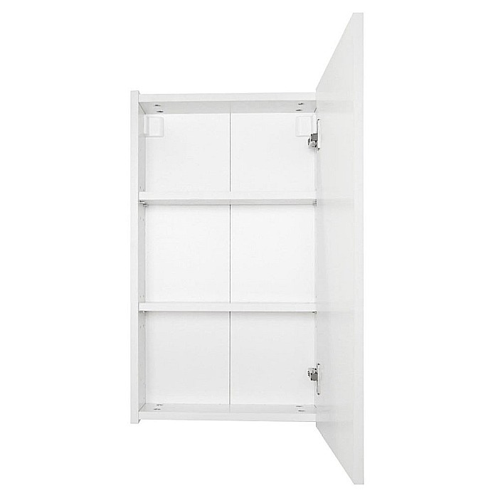 Dulap pentru baie cu front oglinda, 50 cm, PAL, usa, 3 rafturi, alb [2]