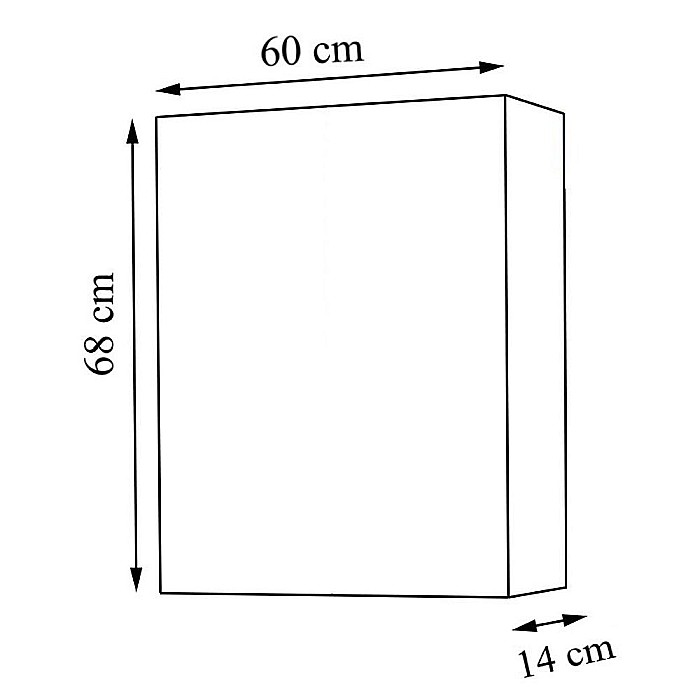 Dulap pentru baie cu front oglinda, 60 cm, PAL, usa, 3 rafturi, alb [3]
