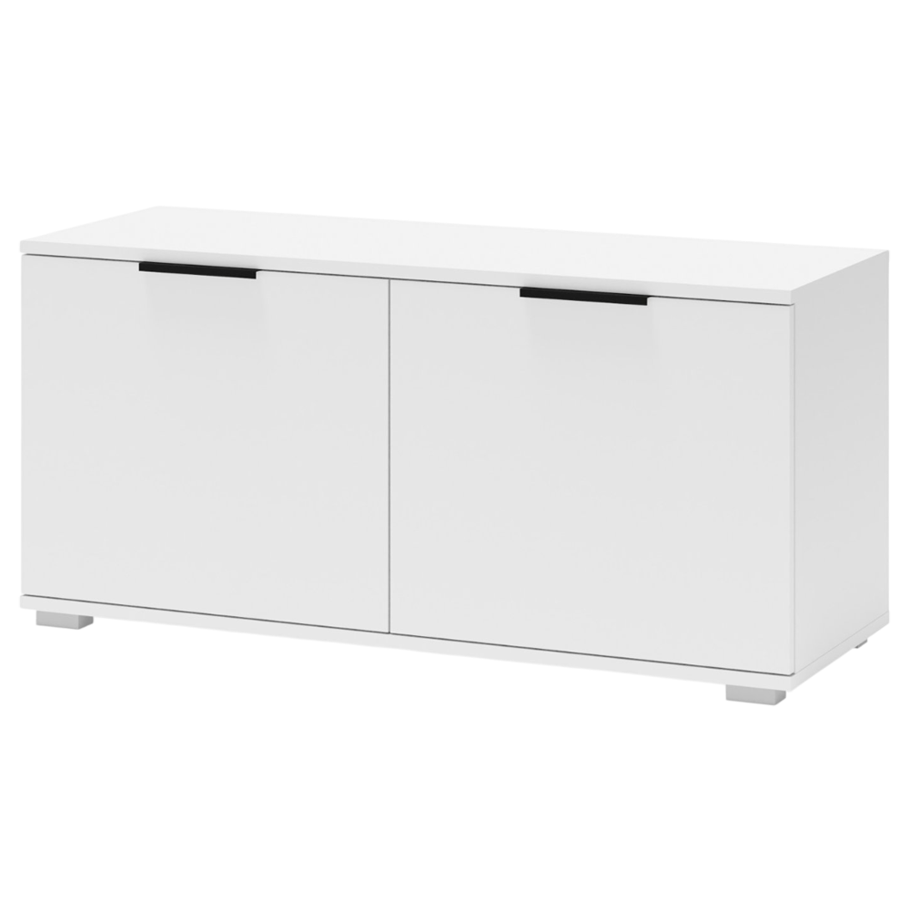 Dulap pentru depozitare pantofi HM Clif ST100, Pal melaminat, 2 compartimente, alb [3]