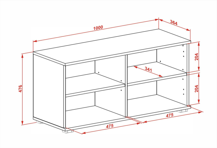 Dulap pentru depozitare pantofi HM Clif ST100, Pal melaminat, 2 compartimente, stejar artizanal/alb [5]
