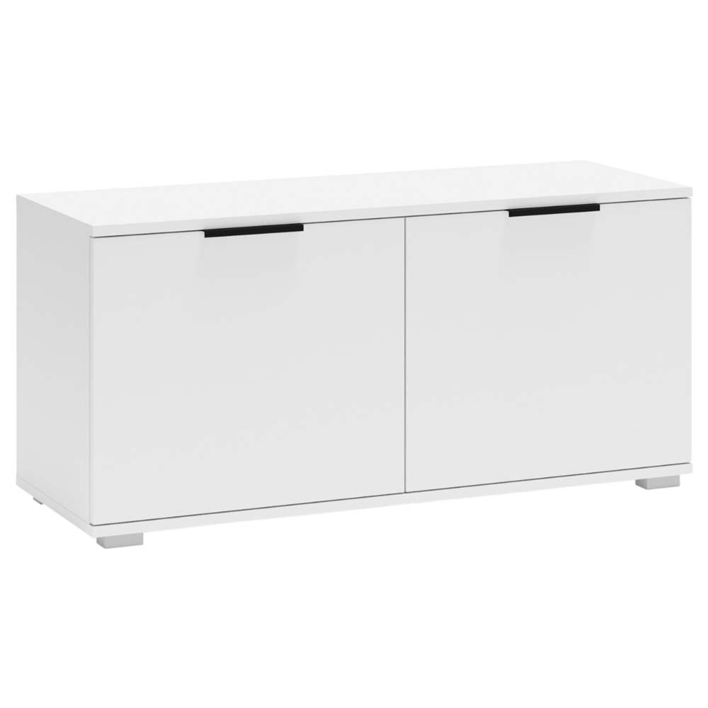 Dulap pentru depozitare pantofi HM Clif ST100, Pal melaminat, 2 compartimente, alb [2]