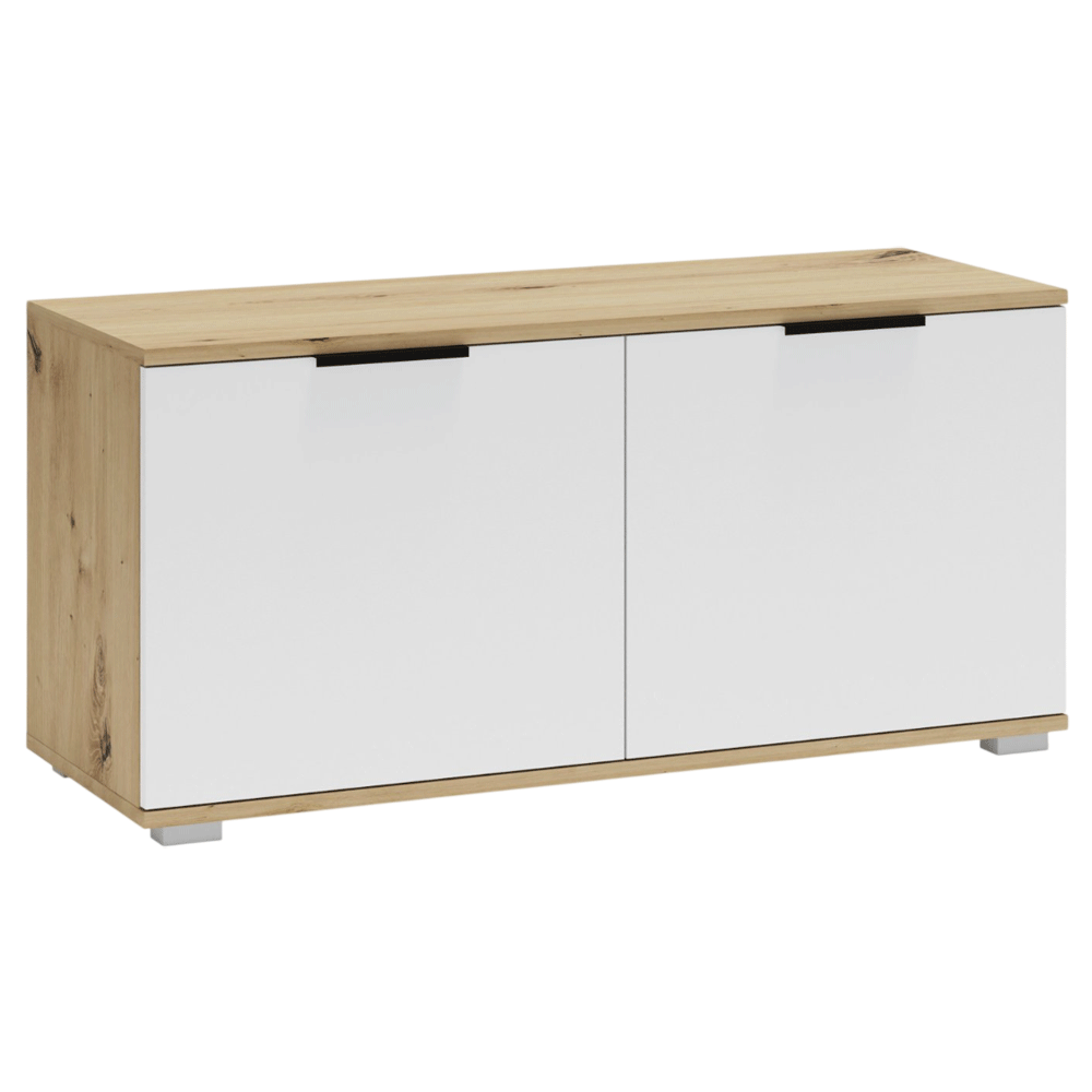 Dulap pentru depozitare pantofi HM Clif ST100, Pal melaminat, 2 compartimente, stejar artizanal/alb [3]