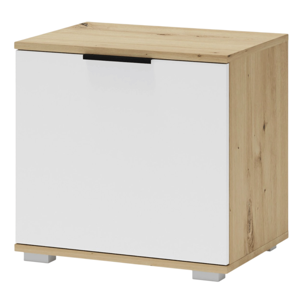 Dulap pentru depozitare pantofi HM Clif ST50, Pal melaminat, polita, alb/stejar artizanal [2]