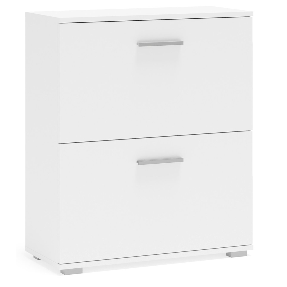 Dulap pentru depozitare pantofi HM Lima ST3, Pal melaminat, 2 compartimente, alb [3]