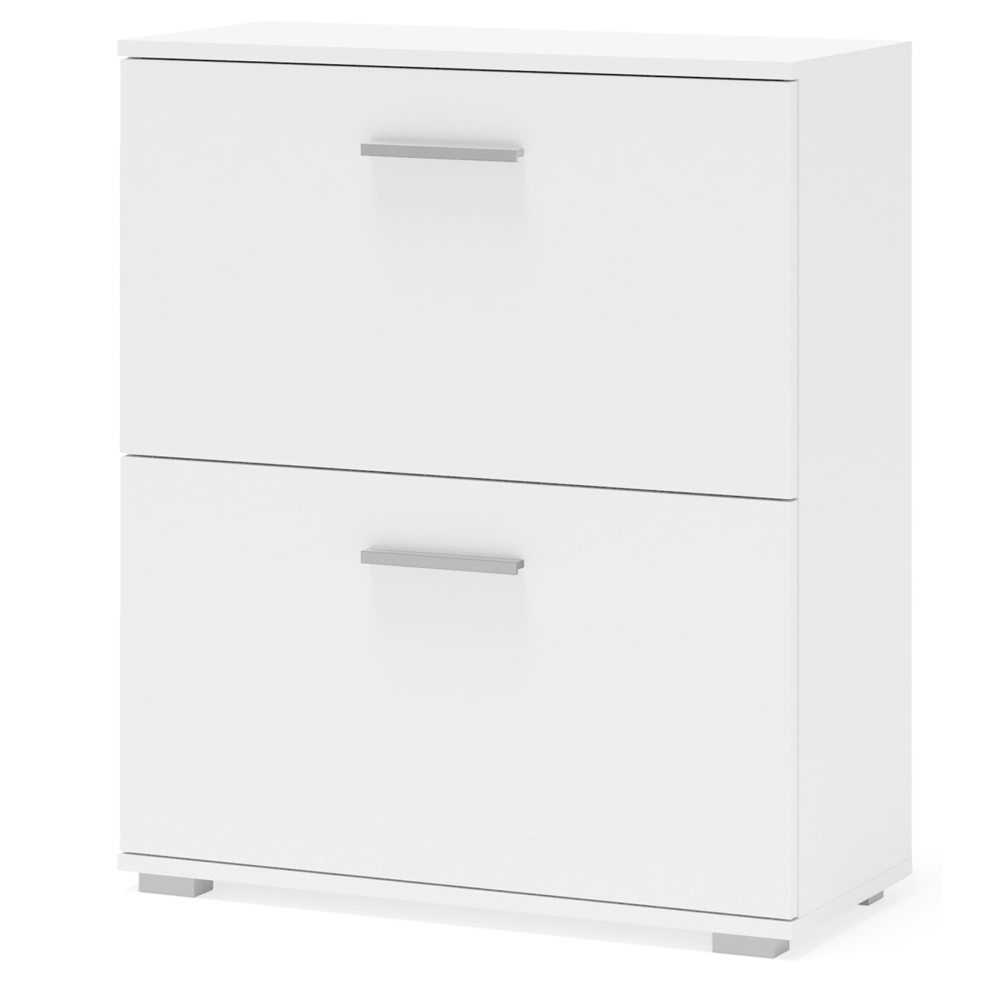 Dulap pentru depozitare pantofi HM Lima ST3, Pal melaminat, 2 compartimente, alb [2]