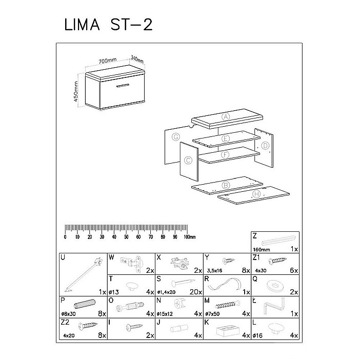 Dulap pentru pantofi cu bancheta HM Lima ST2, Pal melaminat, stofa, capacitate 6 perechi, alb [5]