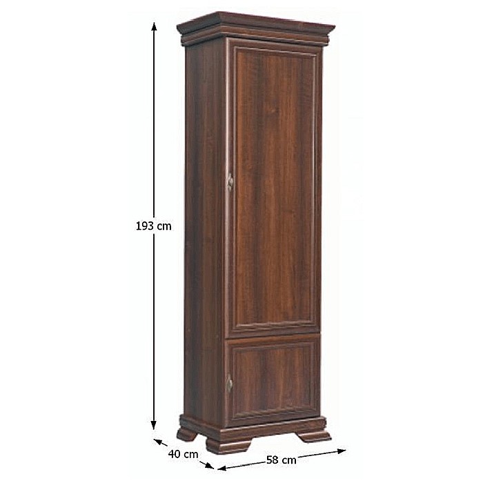 Dulap VMD1, 4 polite, 2 usi, Pal Melaminat, cu elemente din MDF, Nuc [5]