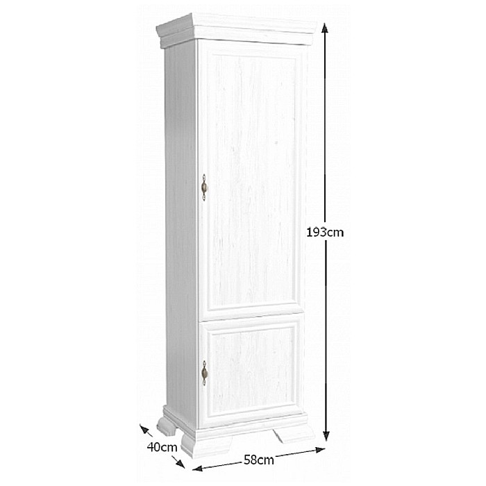 Dulap VMD1, 4 polite, 2 usi, Pal Melaminat, cu elemente din MDF, Alb Antichizat [4]