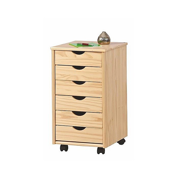 Dulapior rulant HM Nils, cu sertare, cu roti, structura lemn, natur [3]
