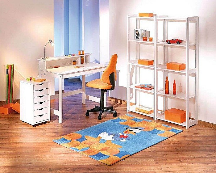 Dulapior rulant HM Simon 2, cu sertare, cu roti, front MDF, alb [3]