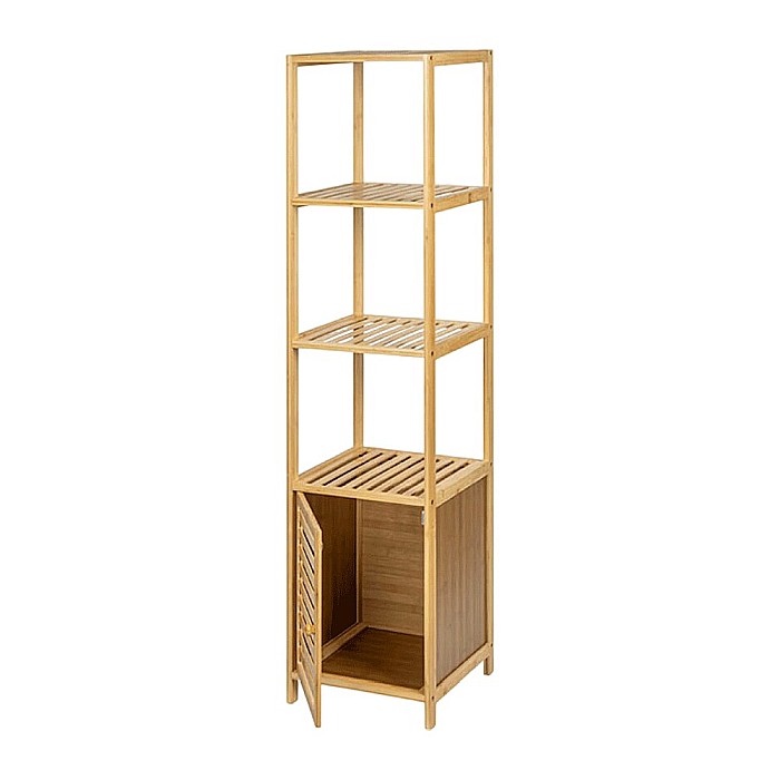 Etajera depozitare KL270, cu 3 rafturi, usa, lemn, multifunctional, natur [1]