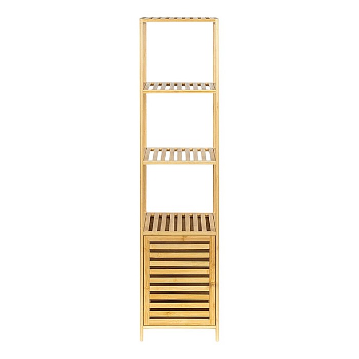 Etajera depozitare KL270, cu 3 rafturi, usa, lemn, multifunctional, natur [3]
