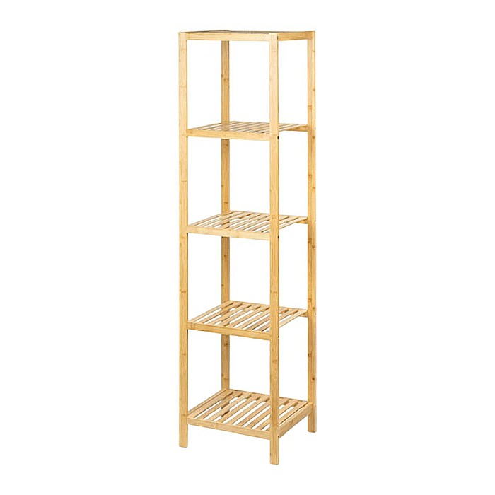Etajera depozitare KL273, cu 5 rafturi, lemn, multifunctional, natur [1]