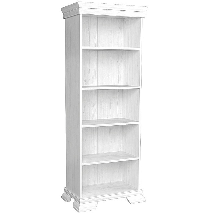 Biblioteca VMR1, cu 4 rafturi, Pal Melaminat, cu elemente din MDF, Alb Antichizat [4]