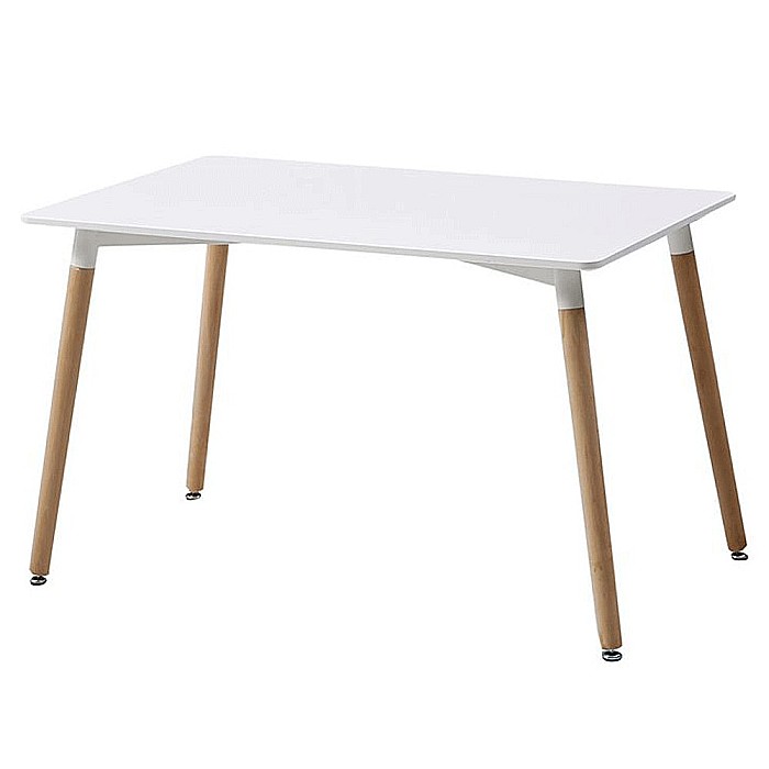 Masa bucatarie si living AB673, blat MDF, picioare lemn, 4 persoane, alb [2]