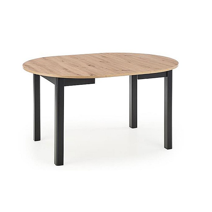 Masa bucatarie si living extensibila HM Ringo, blat MDF, 6 persoane, 102-142x102x76 cm, stejar/negru [4]