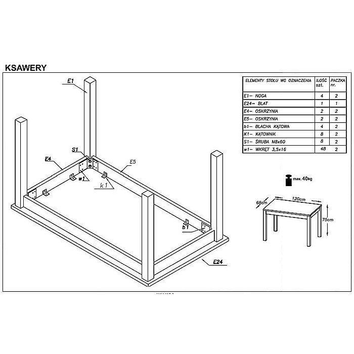 Masa bucatarie si living HM Ksawery, cadru MDF, blat PAL, 4 persoane, 120x76 cm, alba [5]