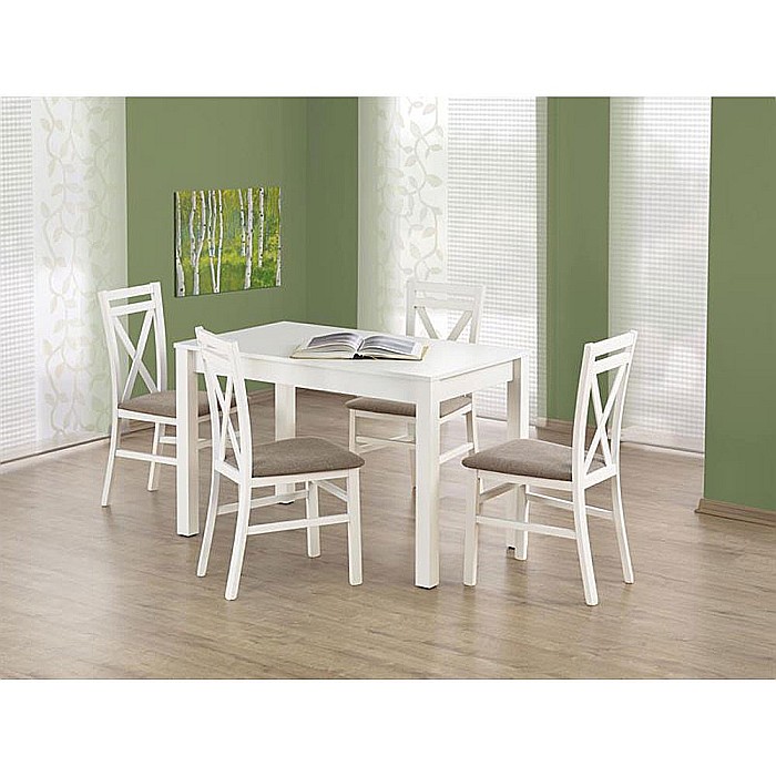 Masa bucatarie si living HM Ksawery, cadru MDF, blat PAL, 4 persoane, 120x76 cm, alba [3]