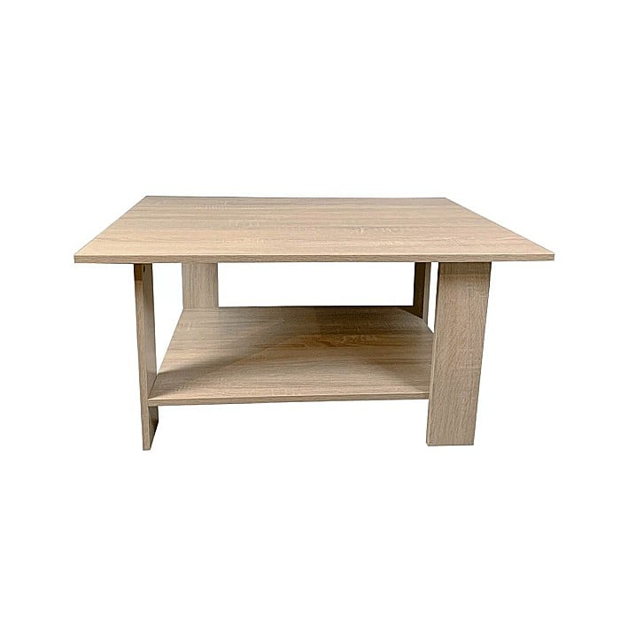 Masa cafea Turing, PAL Melaminat, cu raft depozitare, 87x60x43cm, stejar [2]