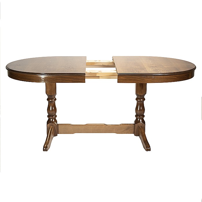 Masa extensibila Euro 2, living, lemn masiv, blat MDF furniruit, 12 persoane, 155/192.5/230x97x76 cm, nuc [6]