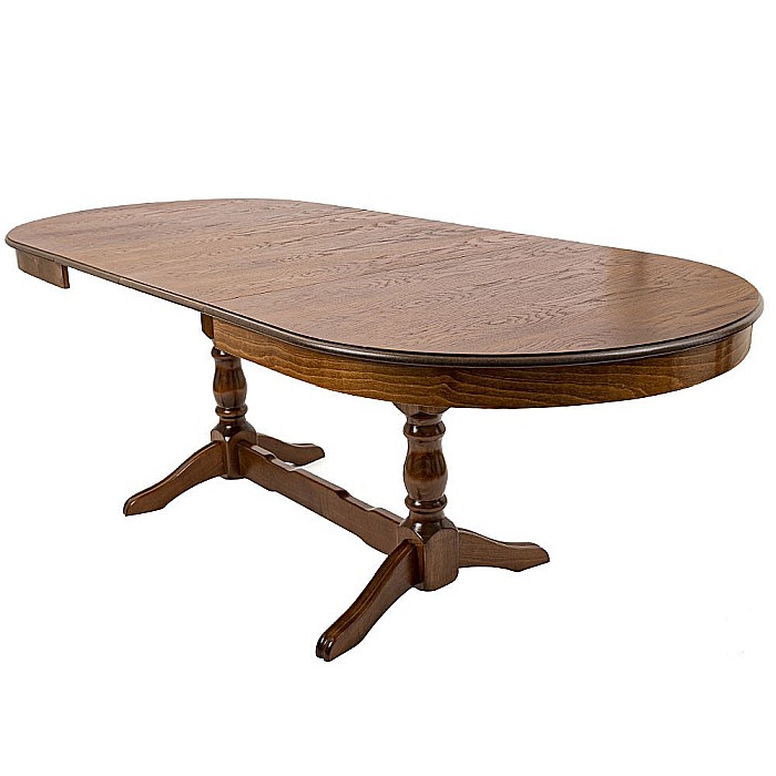 Masa extensibila Euro 2, living, lemn masiv, blat MDF furniruit, 12 persoane, 155/192.5/230x97x76 cm, nuc [2]