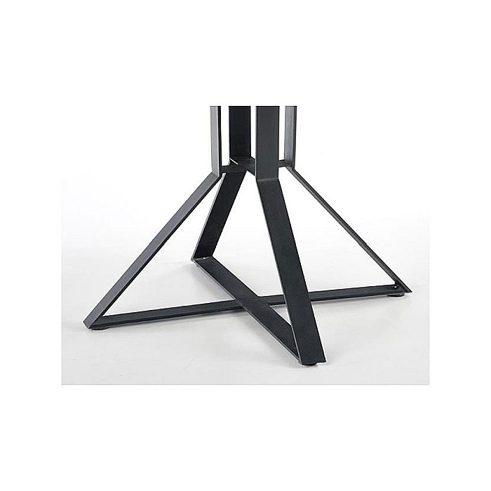 Masa extensibila HM Mercy, MDF furniruit, cadru metalic, 120-160x120x76 cm, 8 persoane, stejar auriu/negru [2]