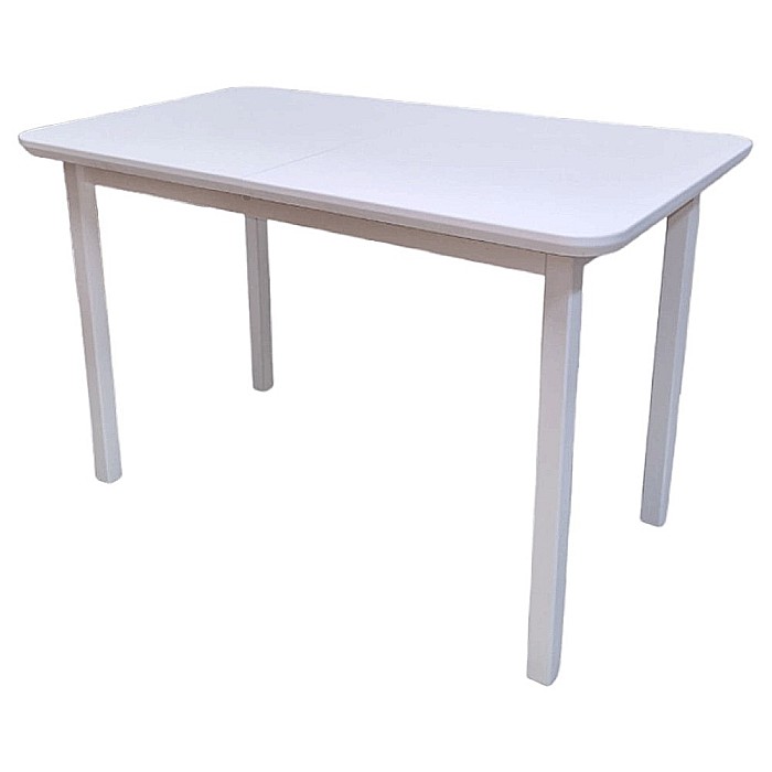 Masa extensibila lemn masiv, living si bucatarie, DM4 Maxima, blat MDF Furniruit, colturi rotunjite, 6 persoane, 120-150x70x76 cm, alb [5]