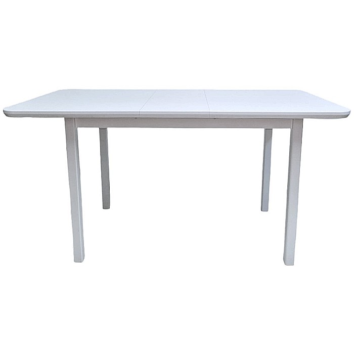 Masa extensibila lemn masiv, living si bucatarie, DM4 Maxima, blat MDF Furniruit, colturi rotunjite, 6 persoane, 120-150x70x76 cm, alb [4]